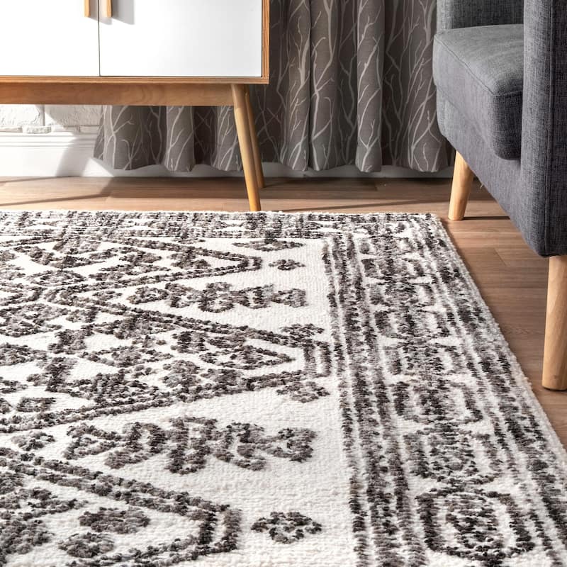 Nuloom Transitional Fading Mayen Cruz Andina Geo Border Print Area Rug