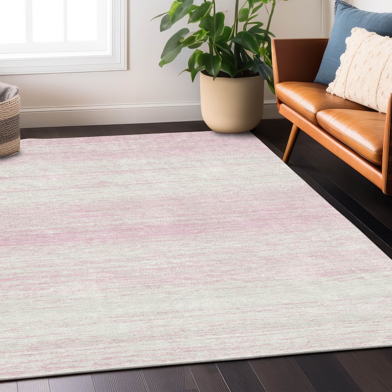 Machine Washable Indoor/ Outdoor Chantille Ombre Stripes Rug