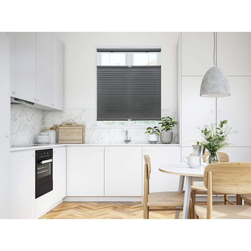 Linen Avenue Cordless Top Down Bottom Up Cellular Shade, Dark Grey (Arrives 1/4" Narrower)