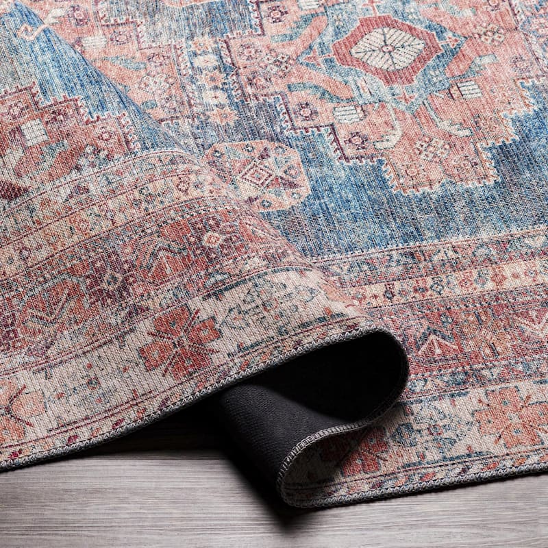 Livabliss Traditional Colin Medallion Washable Area Rug