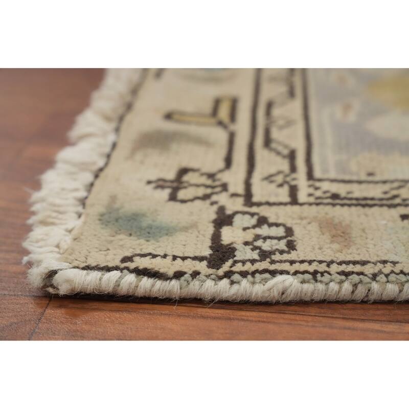 Hand Knotted Oriental 100% Wool Carpet Traditional Floral Pink Tabriz Area Rug - 10' 8'' X 7' 10''