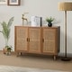 preview thumbnail 33 of 55, Filippo Traditional Rattan 3-Door Sideboard Cabinet by HULALA HOME WALNUT