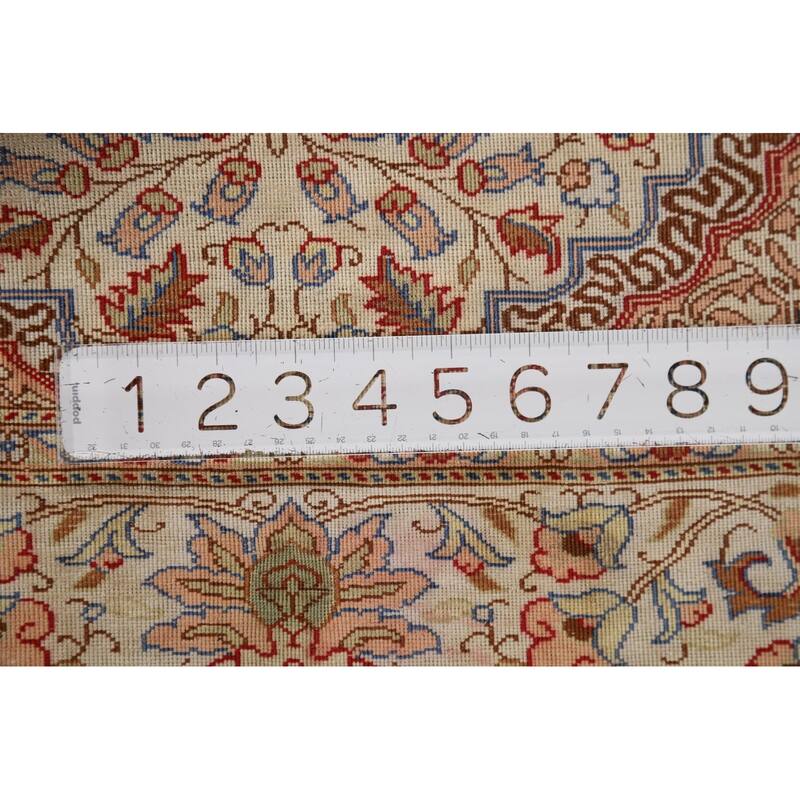 Hereke Vegetable Dye Turkey Foyer Rug Handmade Silk Carpet - 2'8" x 3'11"