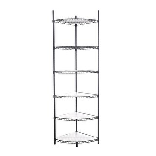6 Tier Shelf Corner Wire Shelf Rack Adjustable Metal Heavy Duty Free ...