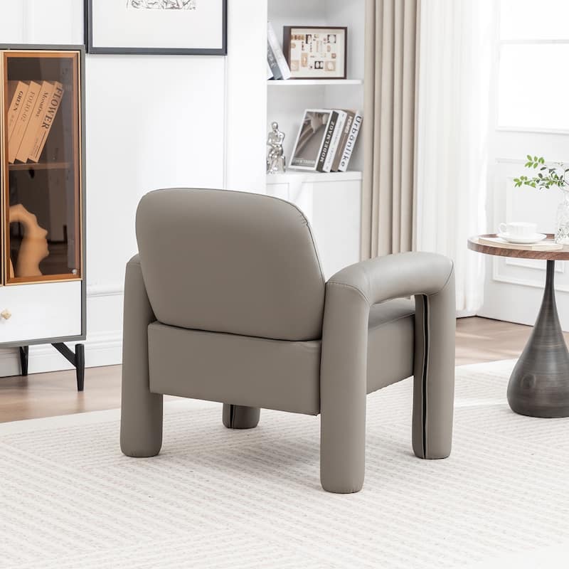 SEYNAR Modern PU Leather Accent Chair with Tubular Multifunctional Legs for Living Room