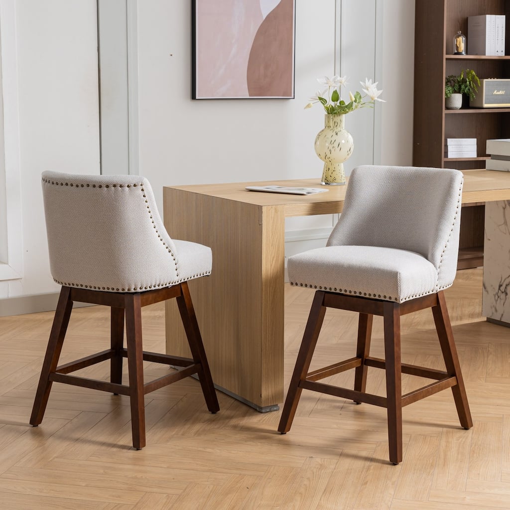 26" H Seat Height Upholstered Bar Stools Set of 2