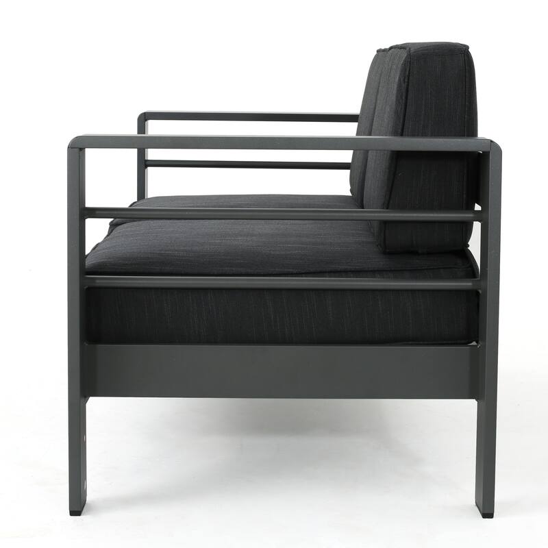 Roomfitters Modern Outdoor Patio Sofa Set, Aluminum Frame with Cushions & Coffee Table, Weather-Resistant Seating