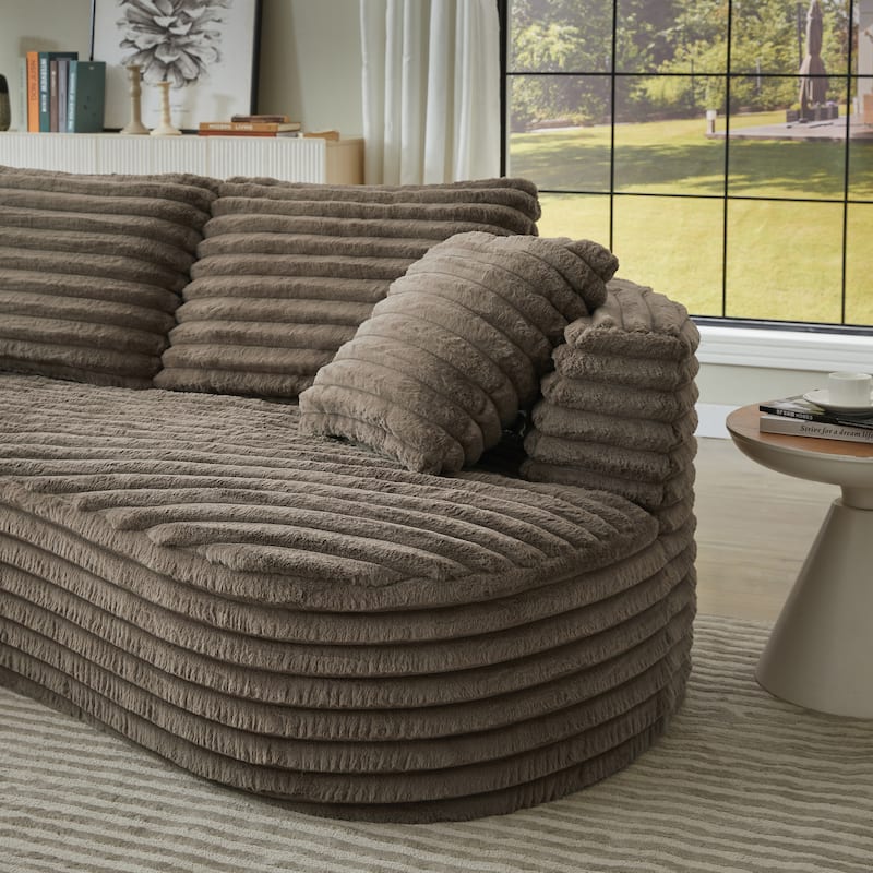Modern Curved L-Shape Luxury Sectional Oversized Sofa: Minimalist Design,Comfy Sleeper Couch,No Assembly Required