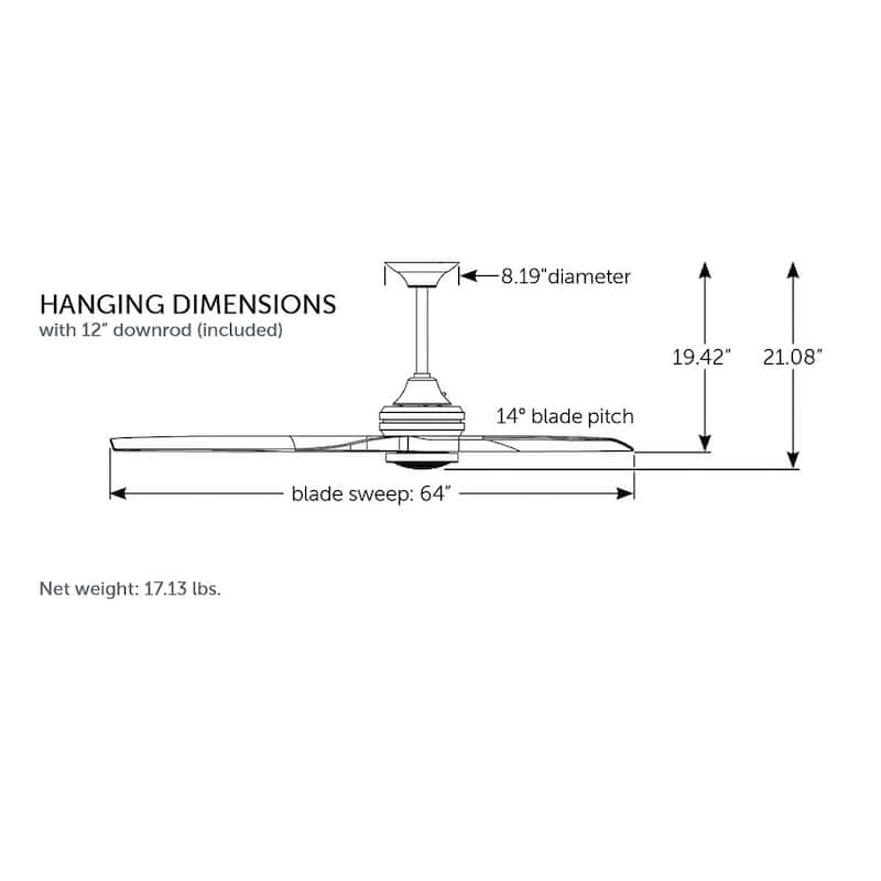 Fanimation Spitfire DC Custom Indoor/Outdoor Smart Ceiling Fan DC Motor with Remote - Matte Greige