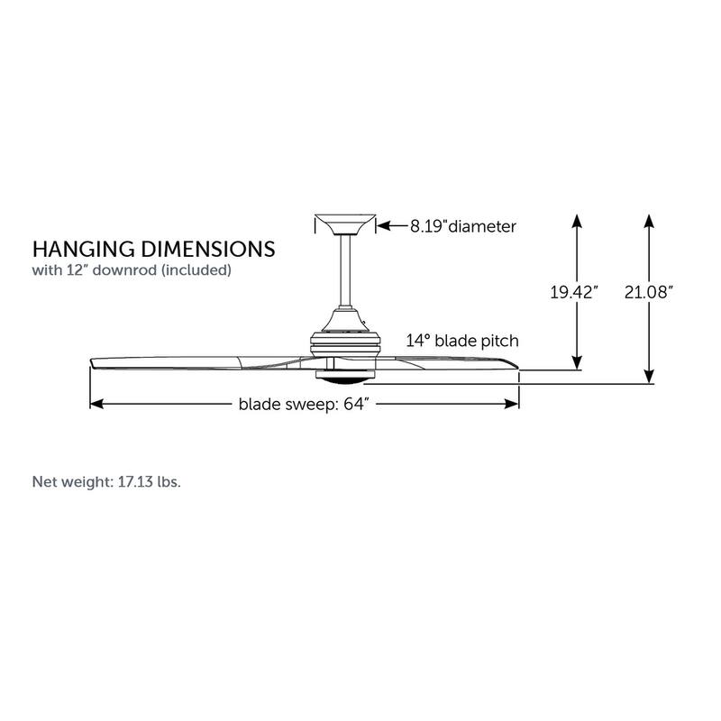 Fanimation Spitfire DC Custom Indoor/Outdoor Smart Ceiling Fan DC Motor with Remote - Antique Graphite - Antique Graphite