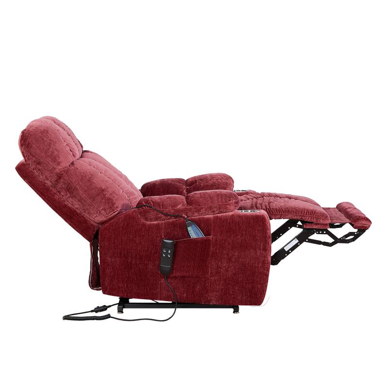 Dual OKIN Motor Power Lift Recliner Chair for Elderly, Infinite 105°-180° Recline, Heat & Massage with 8 Vibrating Points