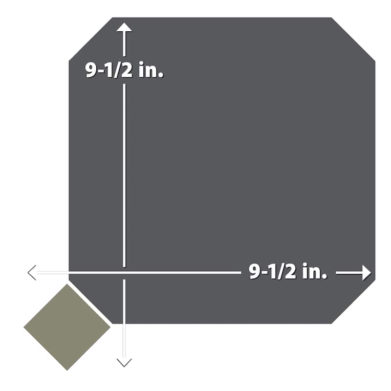 Merola Tile Vaudeville Octagon Antracita with Taco Oliva 7-7/8" x 7-7/8" Porcelain Floor and Wall Tile