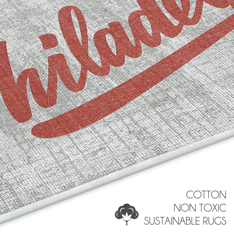 US States Design Non Skid Washable Kitchen Runner Rugs Set of 2 - Set of 44 x 24 and 31.5 x 20 Inches Low Pile Floor Mats