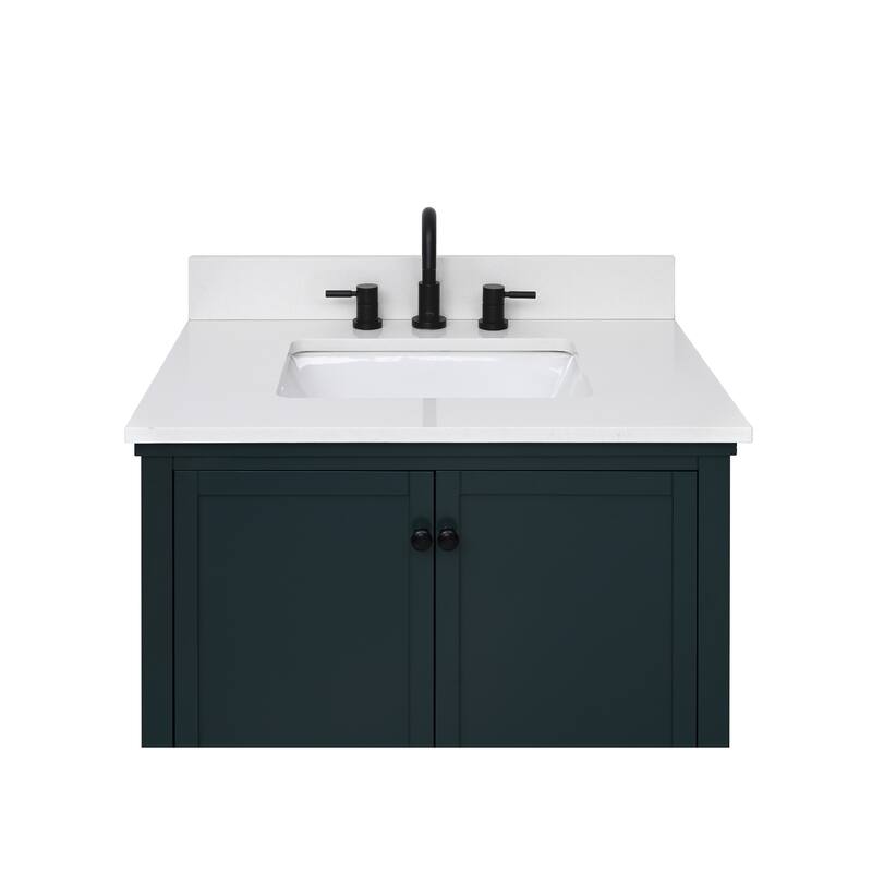 Avanity Quartz Vanity Top with Rectangular Undermount Sinks