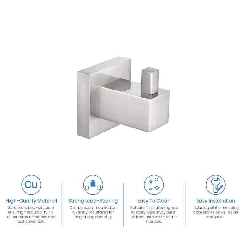 Cube Bathroom Towel & Robe Hook 3 Count
