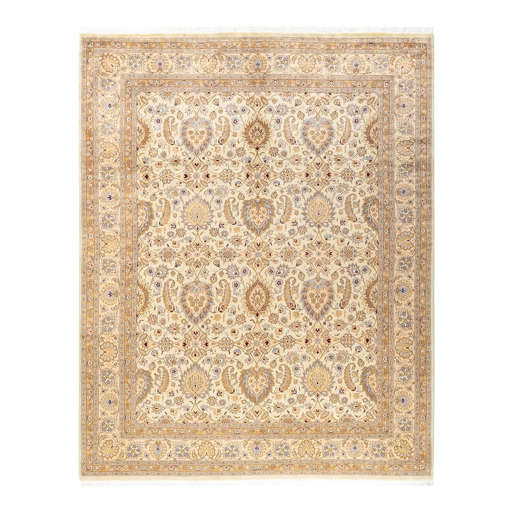 Overton Hand Knotted Wool Vintage Inspired Traditional Mogul Ivory Area Rug - 8 x 10