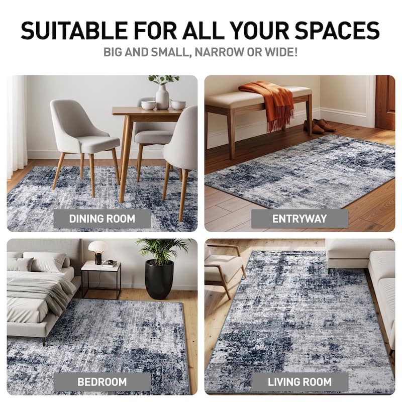 World Rug Gallery Distressed Abstract Area Rug