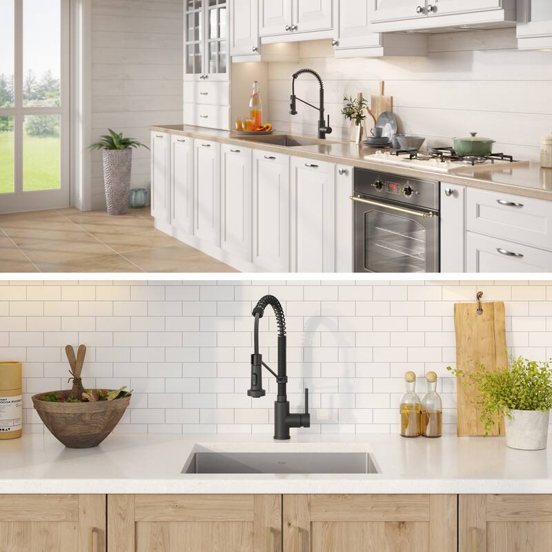 Kraus 3-in-1 Set Undermount Kitchen Sink, Pulldown Faucet, Dispenser