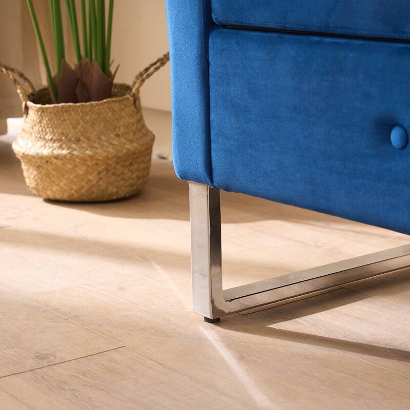 Roomfitters Velvet Storage Bench, Upholstered Entryway and Bedroom Bench with Armrests and Metal Legs