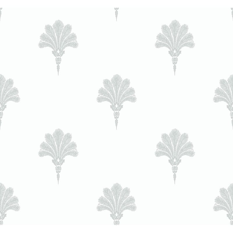 Seabrook Designs Beach House Summer Fan Unpasted Wallpaper - 27 in. W x 27 ft. L - Daydream Grey