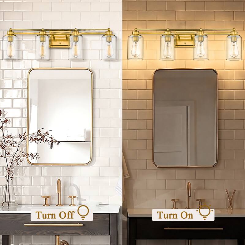 Bathroom Vanity Light,Wall Sconce Lamp Over Mirror with Clear Glass Shade