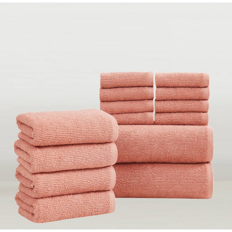 Brooklyn Loom Everyday Ribbed 14 Piece Towel Set