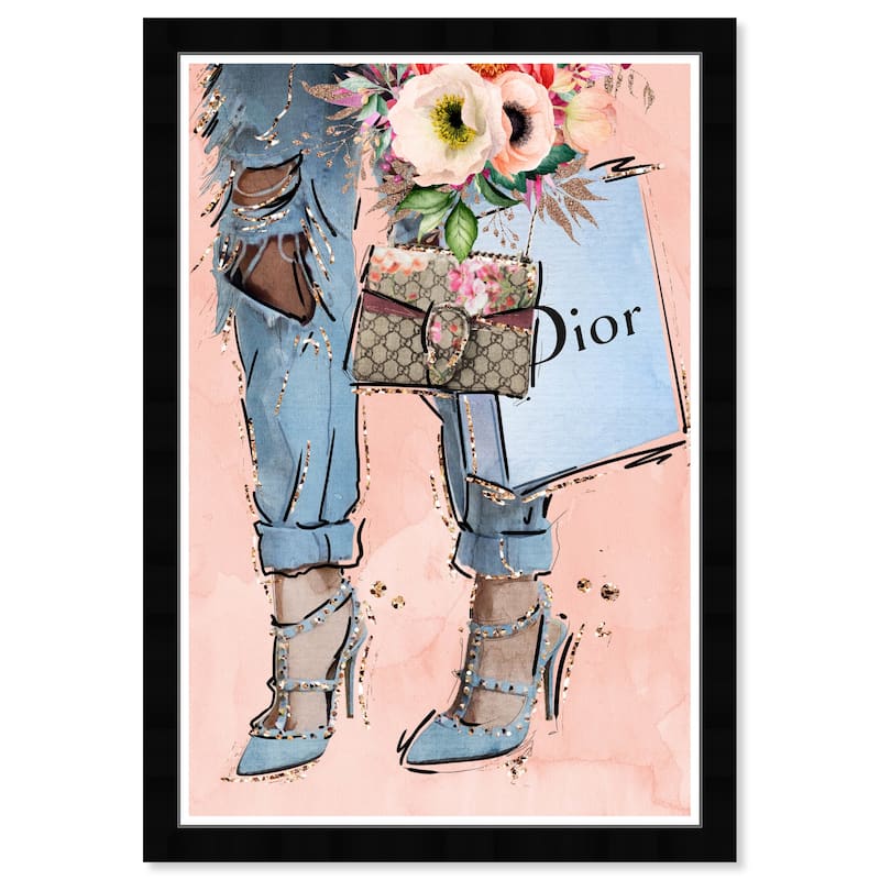 Wynwood Studio Prints Fashion and Glam Stroll in Italy Blush Pink and Pastel Pink Glam Wall Art Canvas Print