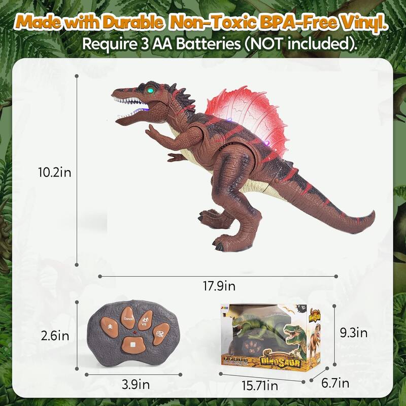 Walking and Shake Head with Roar Sound and Light Dinosaur Toy