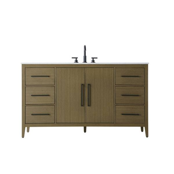 slide 2 of 11, Elegant Lighting VF29360 Millie 60" Free Standing Single Basin Vanity Chestnut Brown