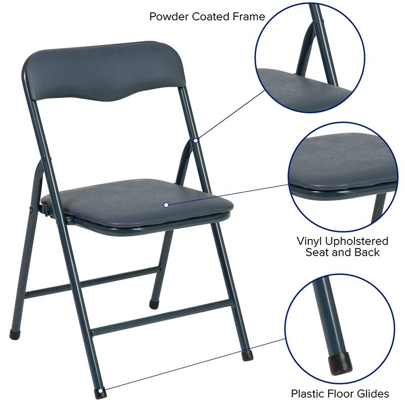 Kids 5-Piece Classroom Folding Table and Chairs Set - 2'0" x 1'8" x 2'0" Square