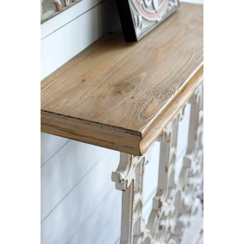 32" x 12" x 32" Classic Vintage Wash Console Table with Wood Top