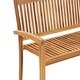 preview thumbnail 4 of 7, vidaXL Stacking Patio Bench with Cushion 50.6" Solid Teak Wood - 50.6" x 22.6" x 35.4"