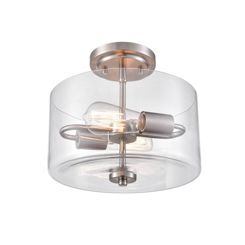 Millennium Lighting Verlana 2 Light Semi-Flush Mount Fixture in Multiple Finishes with Clear Glass Shades