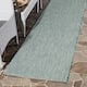SAFAVIEH Courtyard Carolann Indoor/ Outdoor Waterproof Patio Backyard Rug - 2'3" x 6'7" Runner - Aqua/Grey