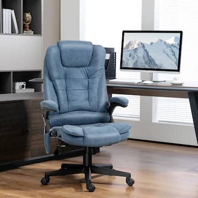 HOMCOM High Back Vibration Massage Office Chair with 6 Vibration Points, Beige