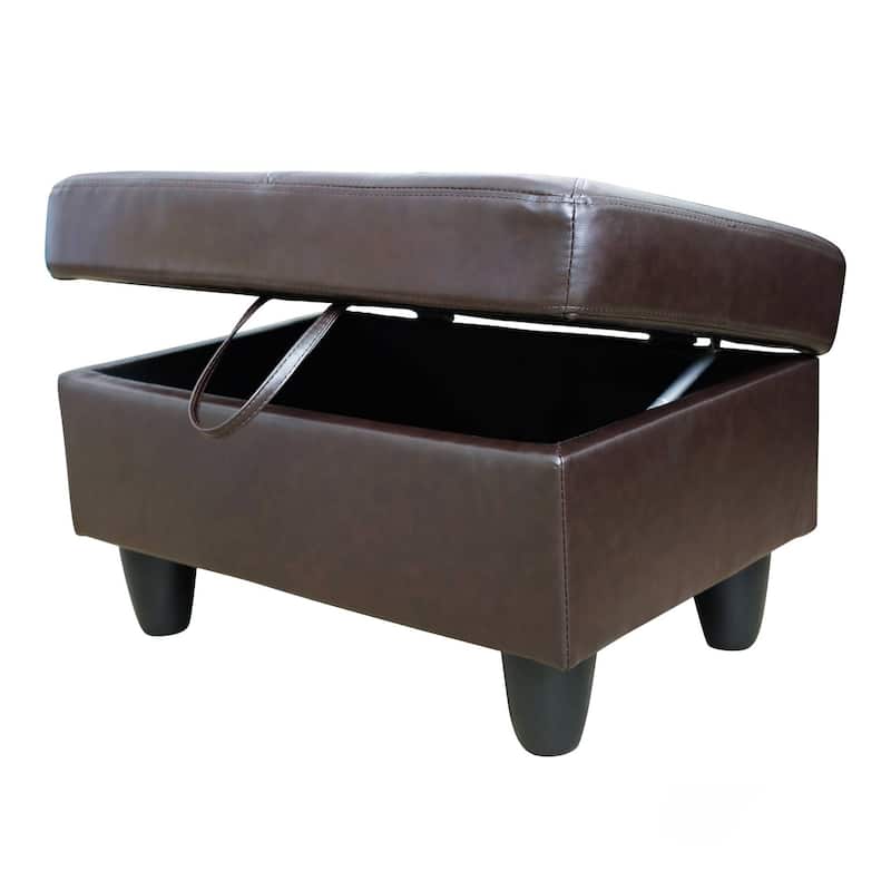 Brown Faux Leather 3-Piece Couch Living Room Sofa Set