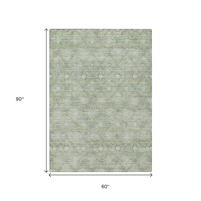 HomeRoots Floral Transitional Rectangle Outdoor Rug
