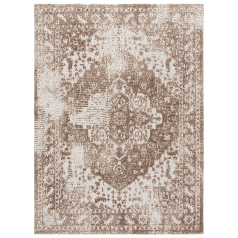 SAFAVIEH Lunara Miwa Distressed Medallion Area Rug - Beige/Ivory - 4' x 6'