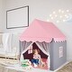 preview thumbnail 1 of 5, Kids Play Tent Playhouse Castle Fairy Tent with Mat and String Lights