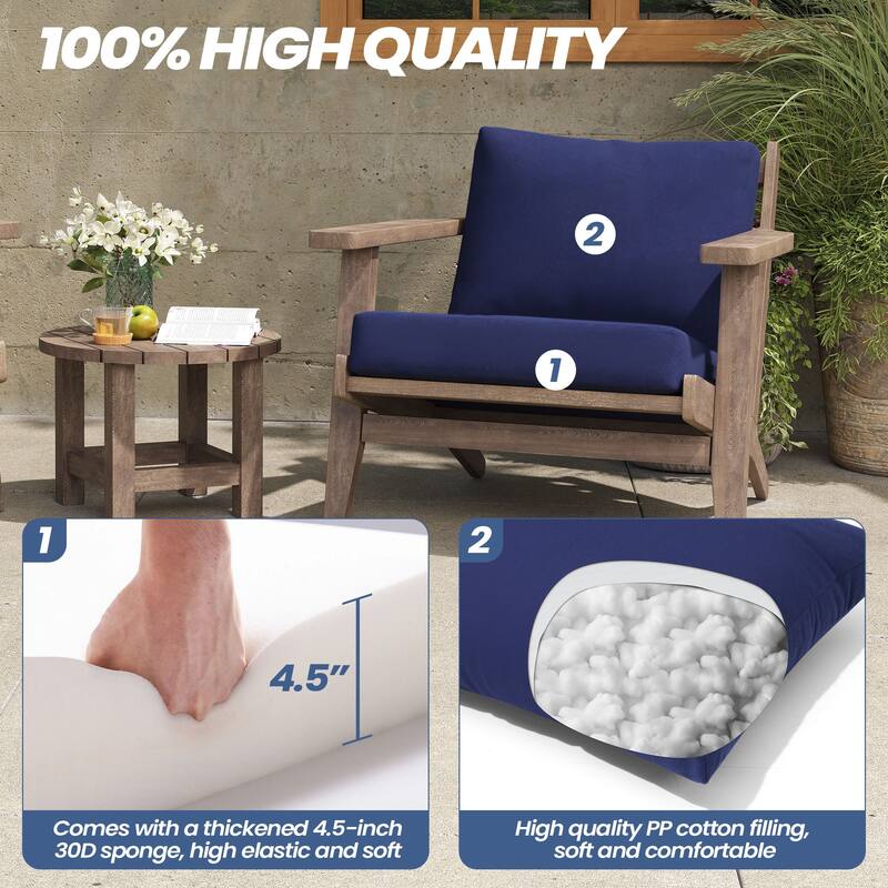 Outdoor Deep Seat Cushion Set Patio Furniture Cushions with Removable Cover for Chair Sofa Couch