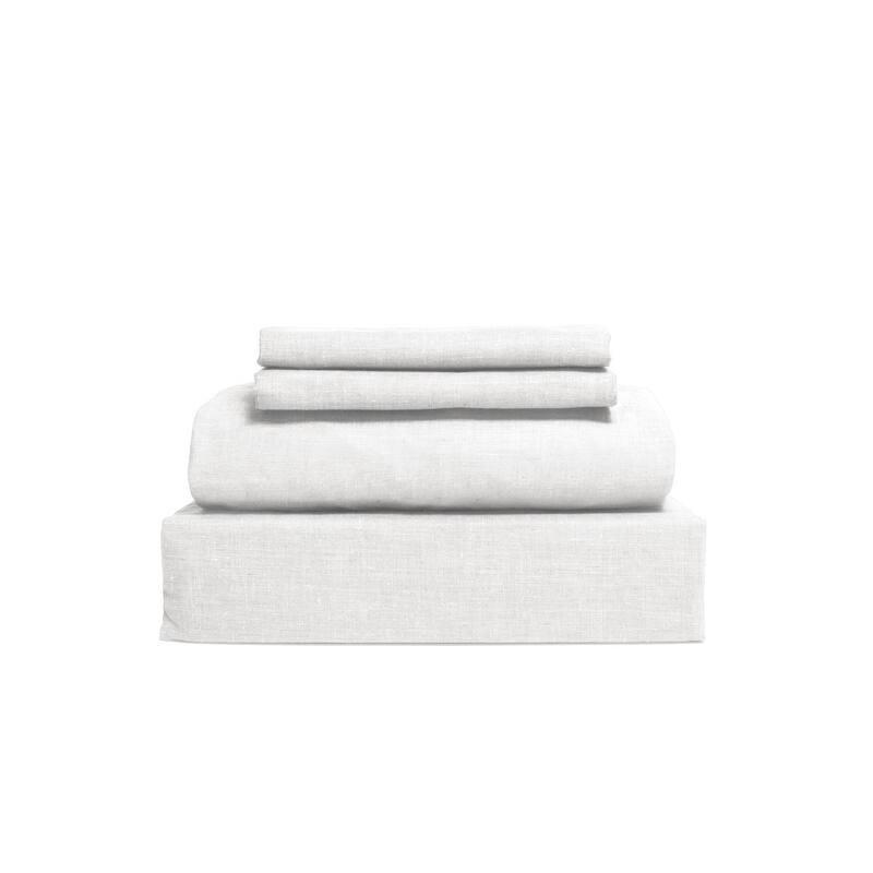 400 Thread Count 100 Cotton with Lyocell 4-Piece Sheet set - Full - Whte