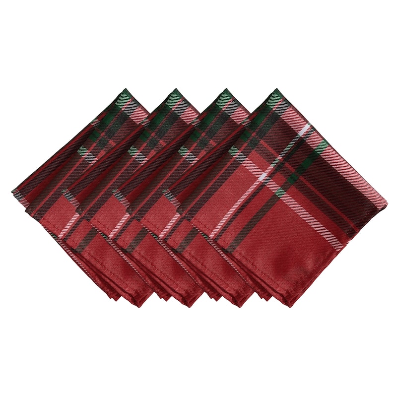 Pocono Plaid Holiday Fabric Napkins, Set of 4 - Set of 4
