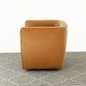 preview thumbnail 3 of 2, Willa Mid-Century Modern Upholstered Swivel Chair in Vegan Tan Leather