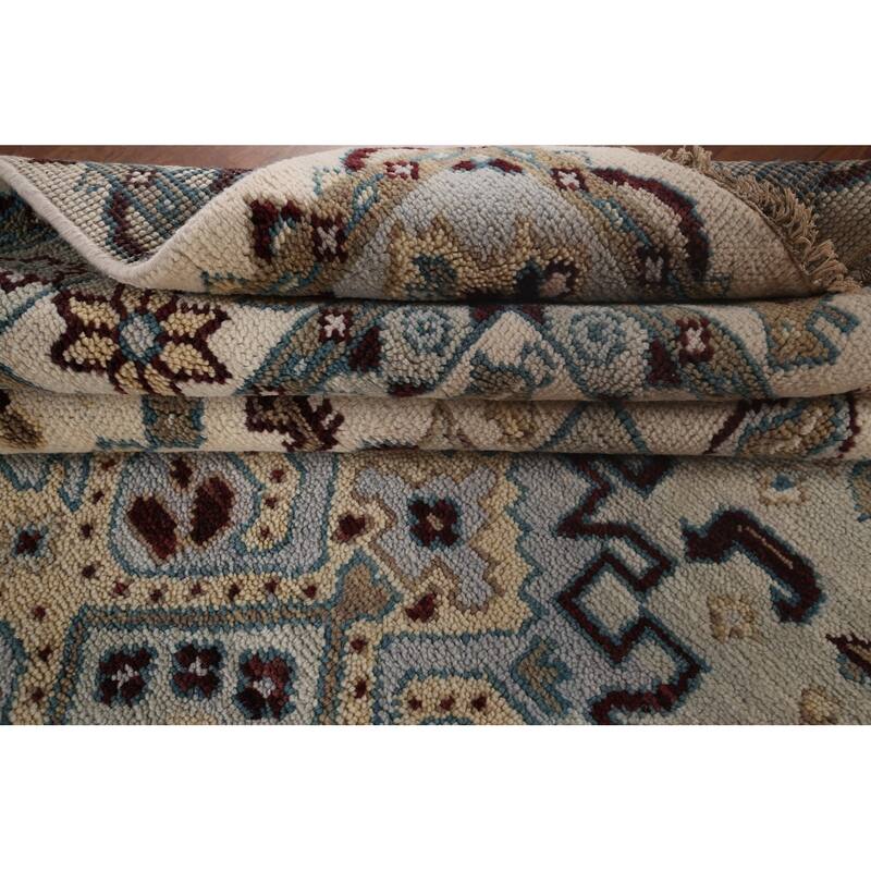 Tribal Geometric Heriz Serapi Area Rug Handmade Oriental Wool Carpet - 7'10"x 9'7"