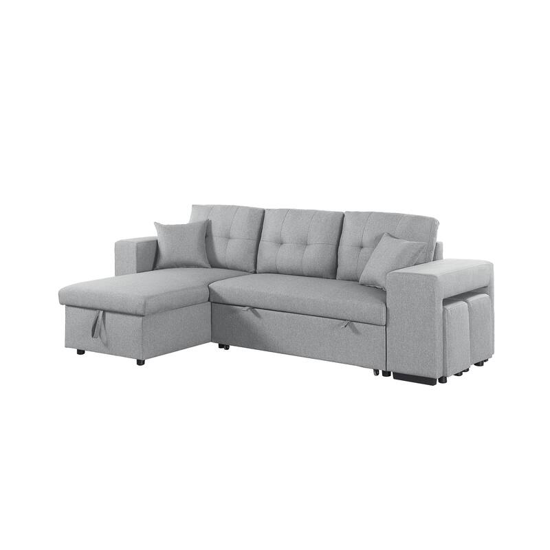 Daniel Upholstered Reversible Sectional with pull out loveseat