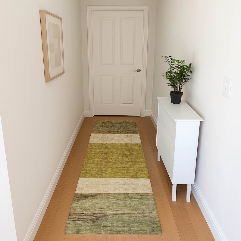 Premium Washable Super Soft Ombre Gabbeh Mayfield Rug - Gold - 2'3" x 7'6"