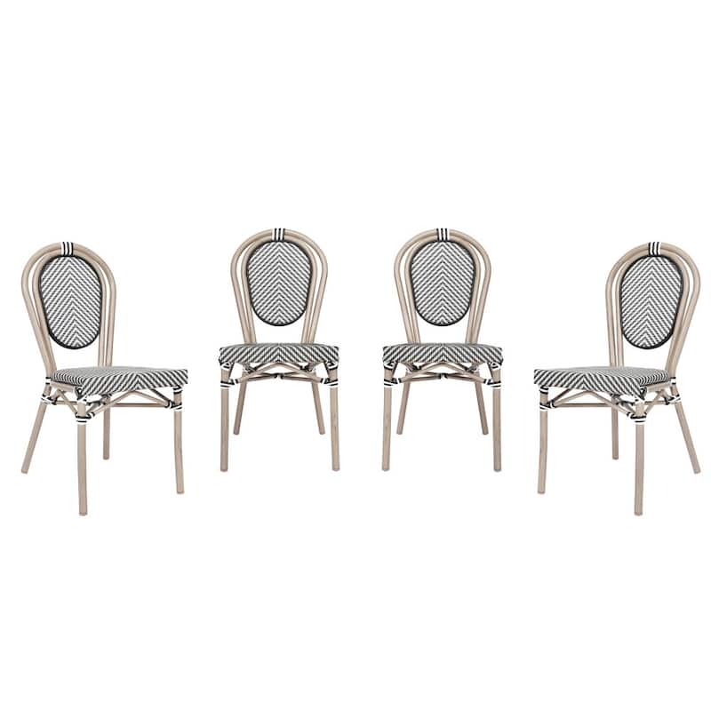 4 Pack All-Weather Commercial Paris Chairs with Metal Frames