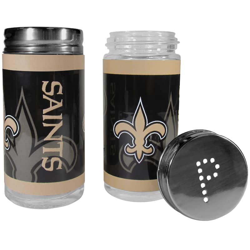 NFL Glass Salt & Pepper Shakers - New Orleans Saints