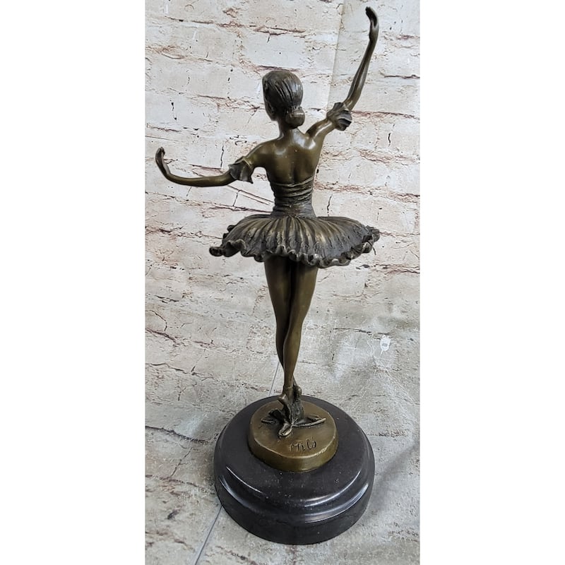 Graceful Ballerina Ballet Wearing Tutu Dance Cl Dancer Bronze Sculpture Decor