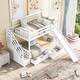 preview thumbnail 2 of 7, Twin over Twin House Bunk Bed with Storage Staircase, Two Drawers and Slide